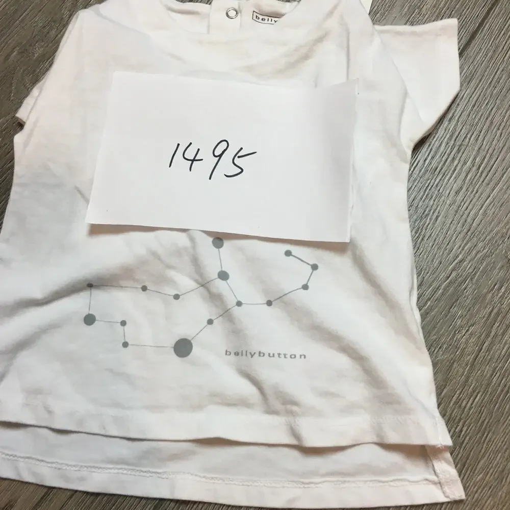 NWT Bellybutton Newborn organic cotton Unisex constellation white shirt size 80